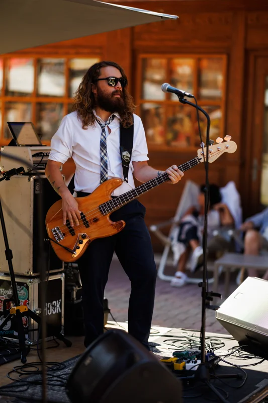 Ludo à la basse en concert